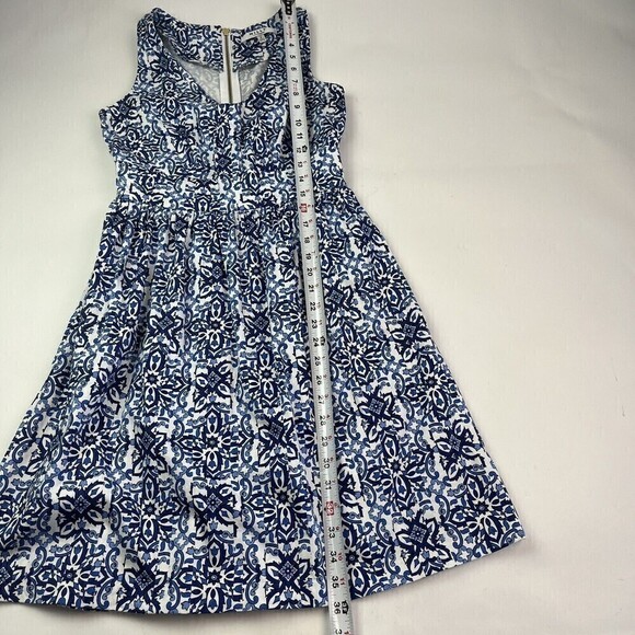 Milly Capri Italia Dutch Tulip Dress Classic Blue White Fit and Flare Size 2 - Picture 14 of 16